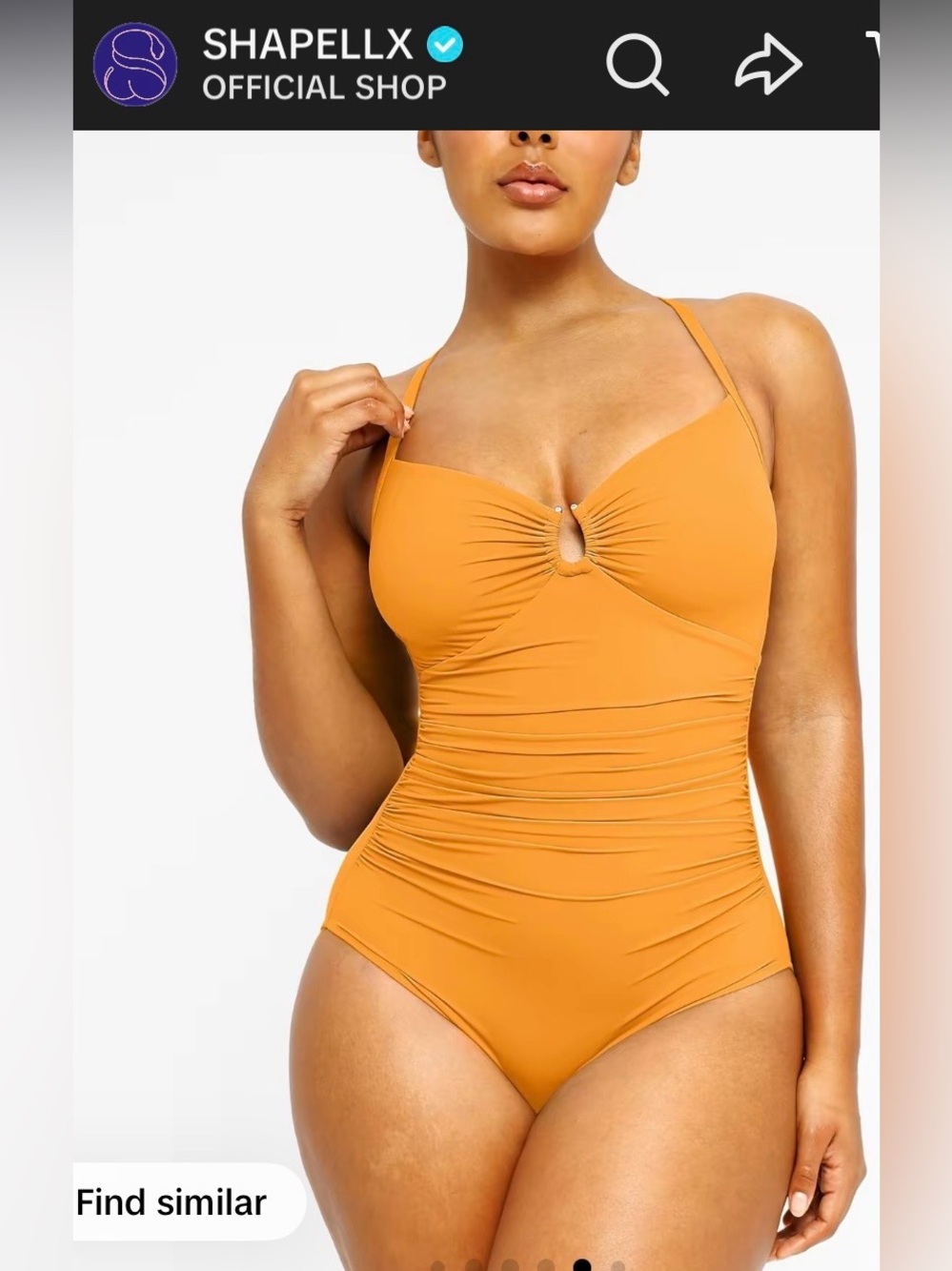 Shapellx Women's Smart Sculpt Shaping Swimsuit U-Ring Cut Out Slimming Swimwear